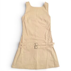 Khaki belted mini dress